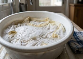 Adicione duas colheres de sopa à água e as roupas brancas ficarão como novas: o amarelado e a sujeira desaparecerão na lavagem