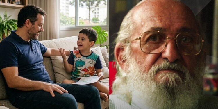 Professor escreve frase de Paulo Freire “Educação não transforma o mundo. Educação muda pessoas.” para aluno que começou a acumular tarefas e notas baixas