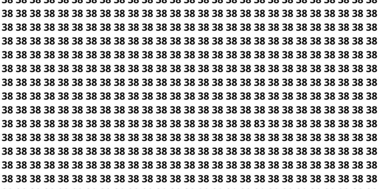 Consegue achar o número 83 escondido entre dezenas de 38 em apenas 5 segundos?