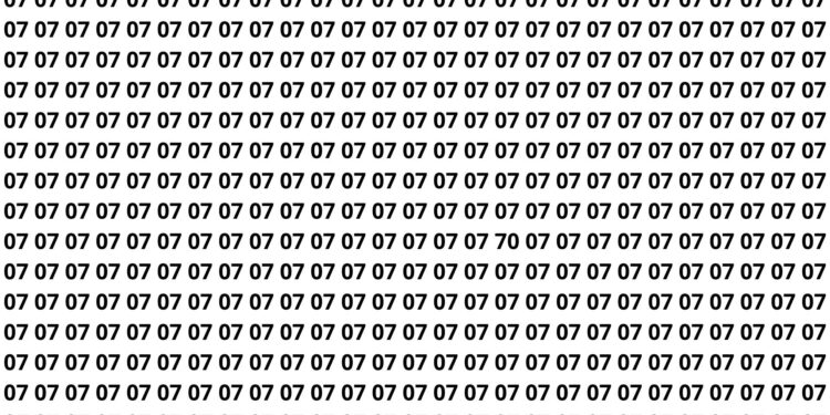 Quase ninguém encontra o número 70 nesse desafio cheio de 07 espalhados pela imagem