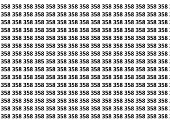 Teste de atenção desafia você a encontrar o 385 no meio de vários 358 em 5 segundos