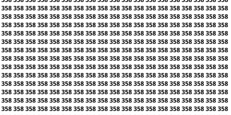 Teste de atenção desafia você a encontrar o 385 no meio de vários 358 em 5 segundos