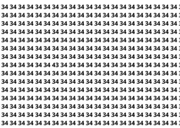 Consegue achar o número 43 escondido entre dezenas de 34 em apenas alguns segundos