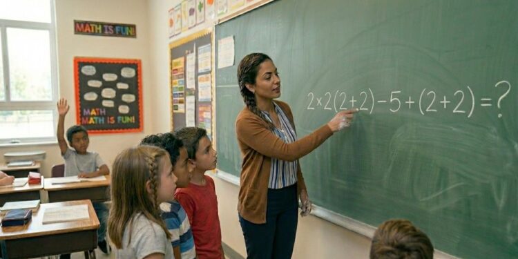 Qual o resultado de 2 x 2 (2 + 2) – 5 + (2 + 2)? Poucos acertam sem pensar duas vezes