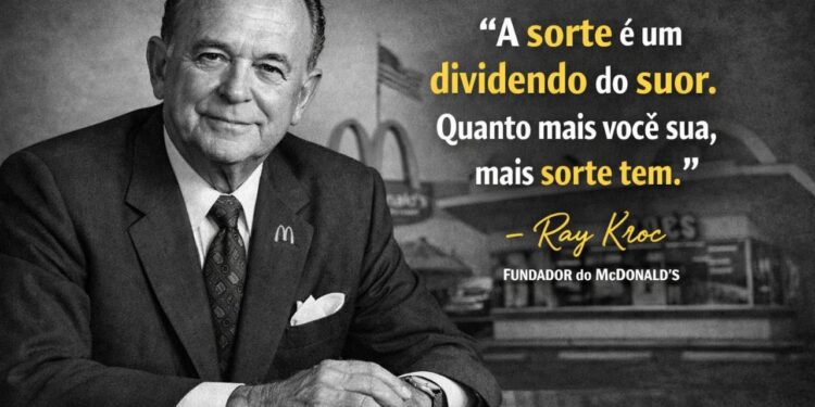 Ray Kroc, empresário e fundador do McDonald's: “A sorte é um dividendo do suor. Quanto mais você sua, mais sorte tem.”