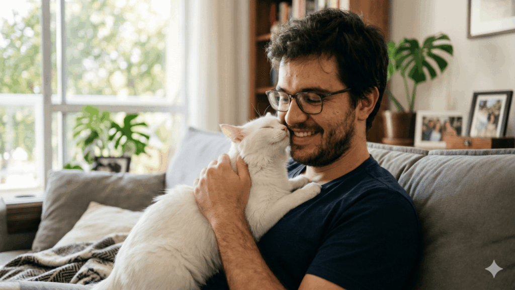 gato esfregando a cabeça