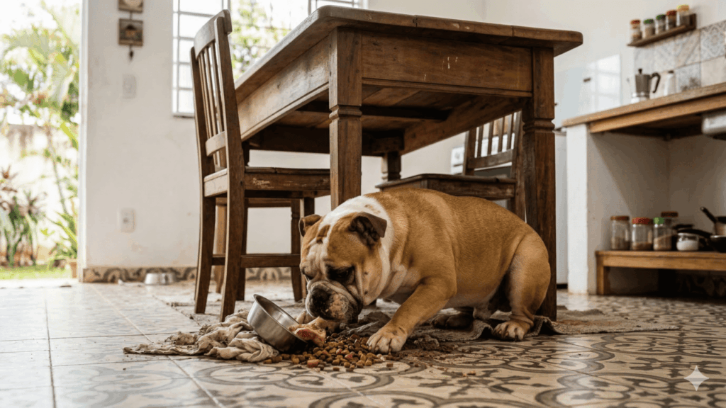 cachorro escondendo comida