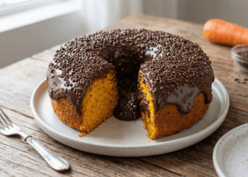 Nem cobertura dura, nem brigadeiro mole o ponto ideal que transforma o bolo de cenoura é esse