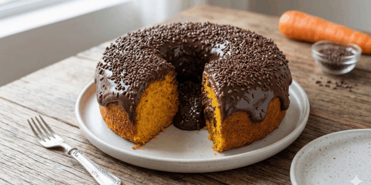 Nem cobertura dura, nem brigadeiro mole o ponto ideal que transforma o bolo de cenoura é esse