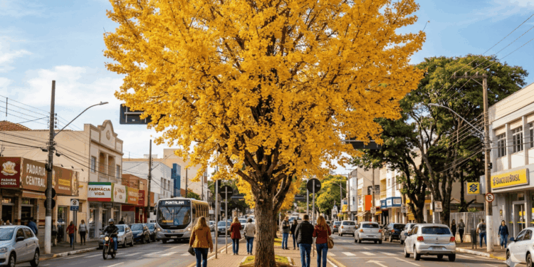 A árvore que sobreviveu à bomba de Hiroshima e ainda colore centros urbanas com suas folhas amarelas