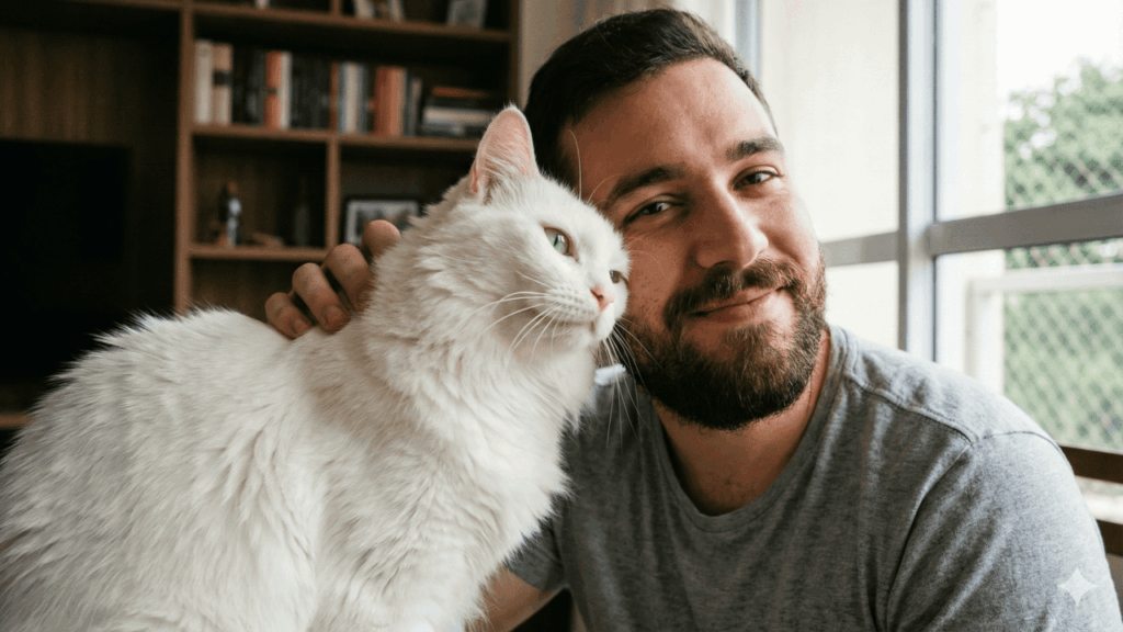 gato esfregando a cabeça