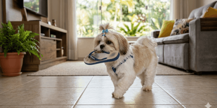 O que significa quando o cachorro vive pegando objetos da casa e carregando de um lugar para outro?