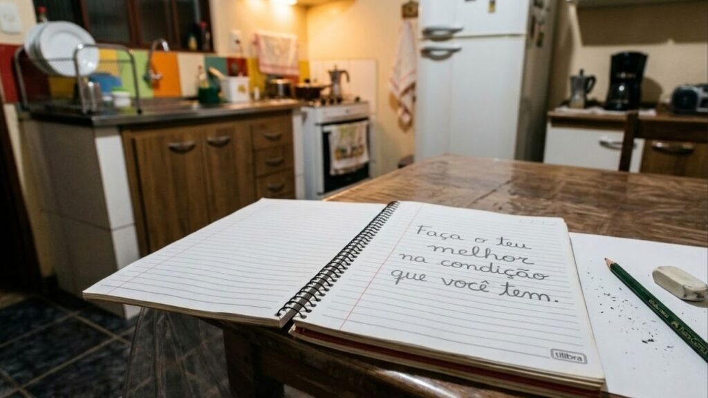 Mãe usa frase de Mario Sergio Cortella “Faça o teu melhor na condição que você tem.” para orientar filho que passa horas no celular e deixou as tarefas de lado