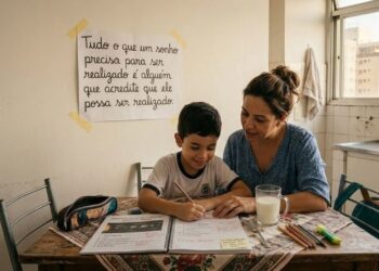 Mãe usa frase de Roberto Shinyashiki "Tudo o que um sonho precisa para ser realizado é alguém que acredite que ele possa ser realizado." para ensinamento ao filho