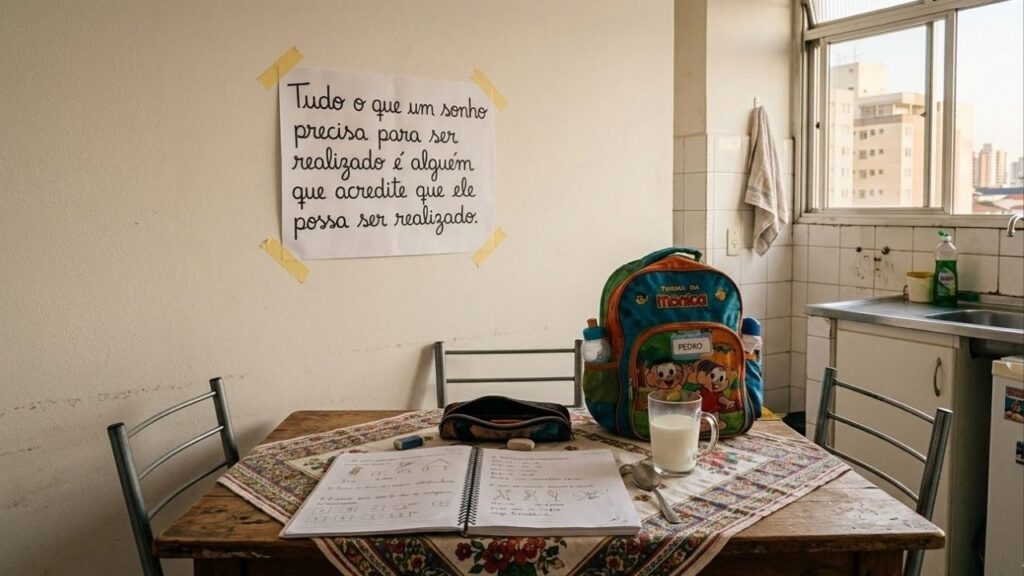 Mãe usa frase de Roberto Shinyashiki "Tudo o que um sonho precisa para ser realizado é alguém que acredite que ele possa ser realizado." para ensinamento ao filho