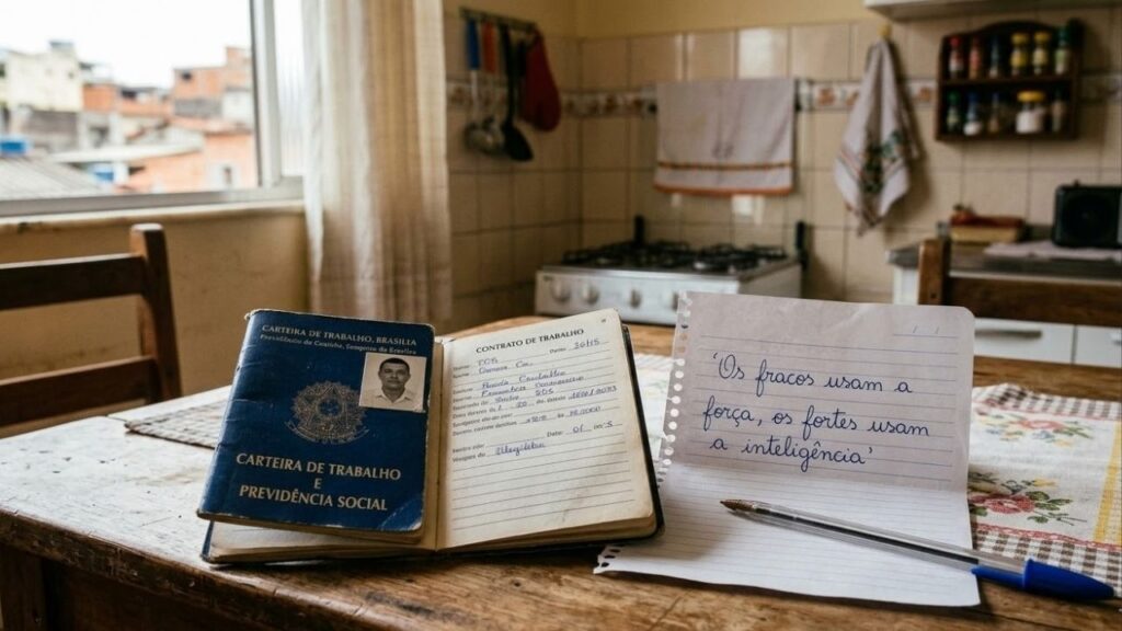 Pai usa frase de Augusto Cury “Os fracos usam a força, os fortes usam a inteligência.” para orientar filho que desistiu do primeiro emprego após uma semana