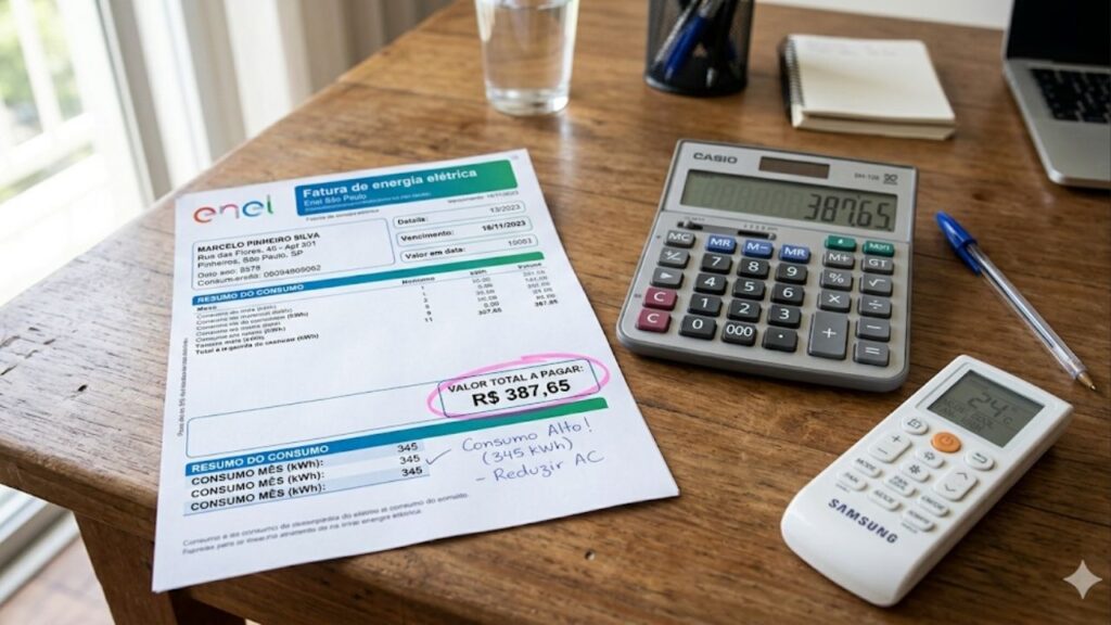 Quanto custa usar ar-condicionado todas as noites por 30 dias seguidos no verão brasileiro