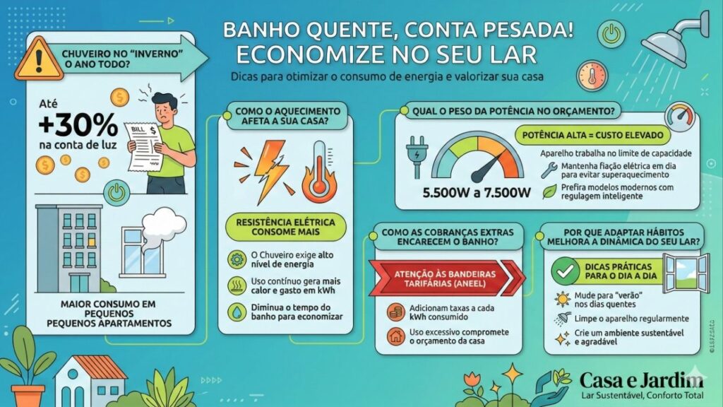 Quem usa o chuveiro elétrico nessa posição o ano todo aumenta a conta de luz em até 30%