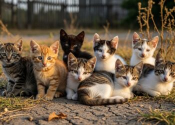 Oito gatinhos estavam encolhidos num canto do jardim, tremendo de frio. Quando foram acolhidos numa casa quentinha, seus dias se encheram de felicidade!