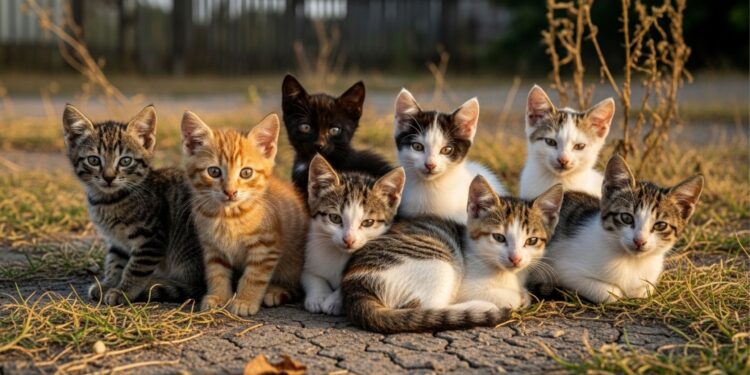Oito gatinhos estavam encolhidos num canto do jardim, tremendo de frio. Quando foram acolhidos numa casa quentinha, seus dias se encheram de felicidade!