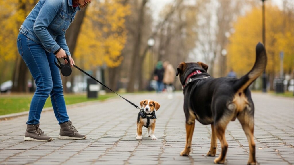 O que fazer quando um cão sem coleira avança no seu cachorrinho, segundo adestrador de cães