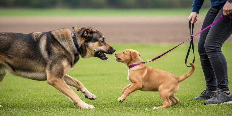 O que fazer quando um cão sem coleira avança no seu cachorrinho, segundo adestrador de cães