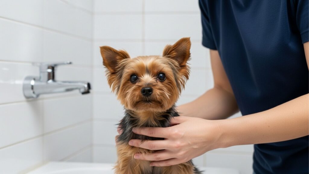 Molly, uma Yorkshire abandonada na estrada, corre atrás de carros até que alguém decide parar