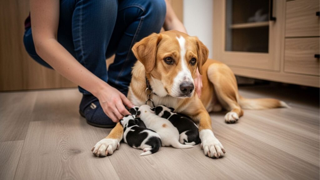 Cachorro ferido continua protegendo seus filhotes até ser encontrado por voluntários