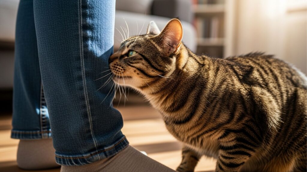 O que significa quando o gato esfrega a cabeça na pessoa