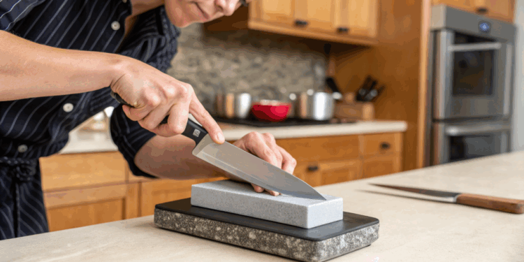 Para cortar sem riscos , aprenda a como afiar a faca de forma segura em casa