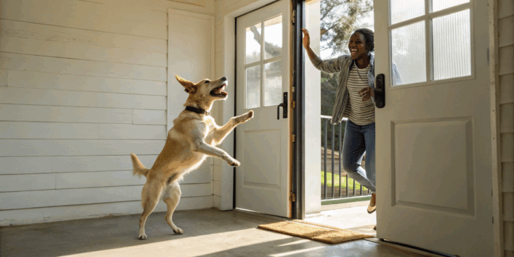 Como controlar a ansiedade do seu cachorro quando você chega em casa