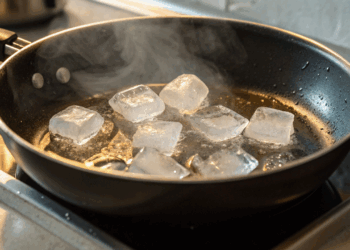 Como transformar sua frigideira em ”antiaderente” usando apenas cubos gelo