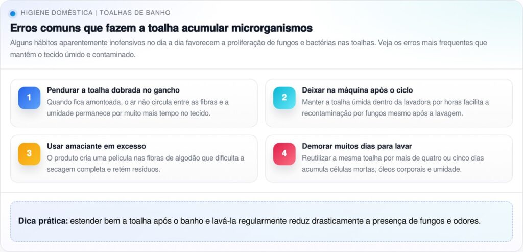 O que significa quando a toalha de banho começa a ficar com cheiro azedo mesmo depois de sair limpa da máquina