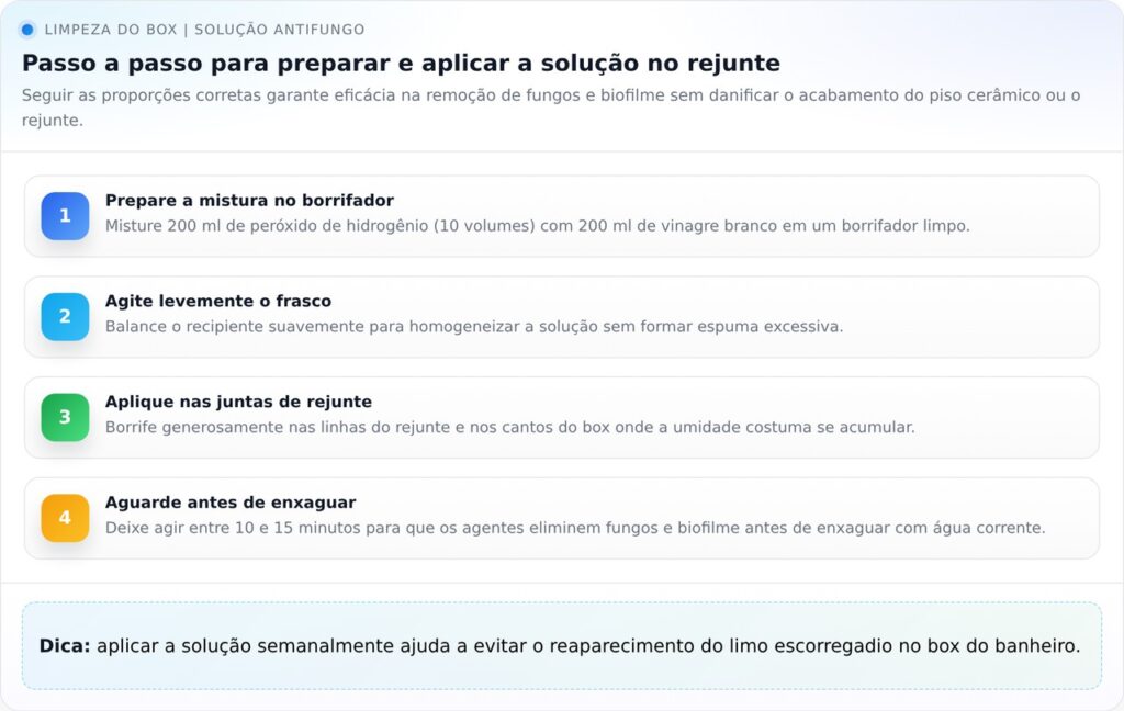 A maneira mais simples de evitar limo escorregadio no box do banheiro é borrifar essa solução caseira nas juntas do piso uma vez por semana