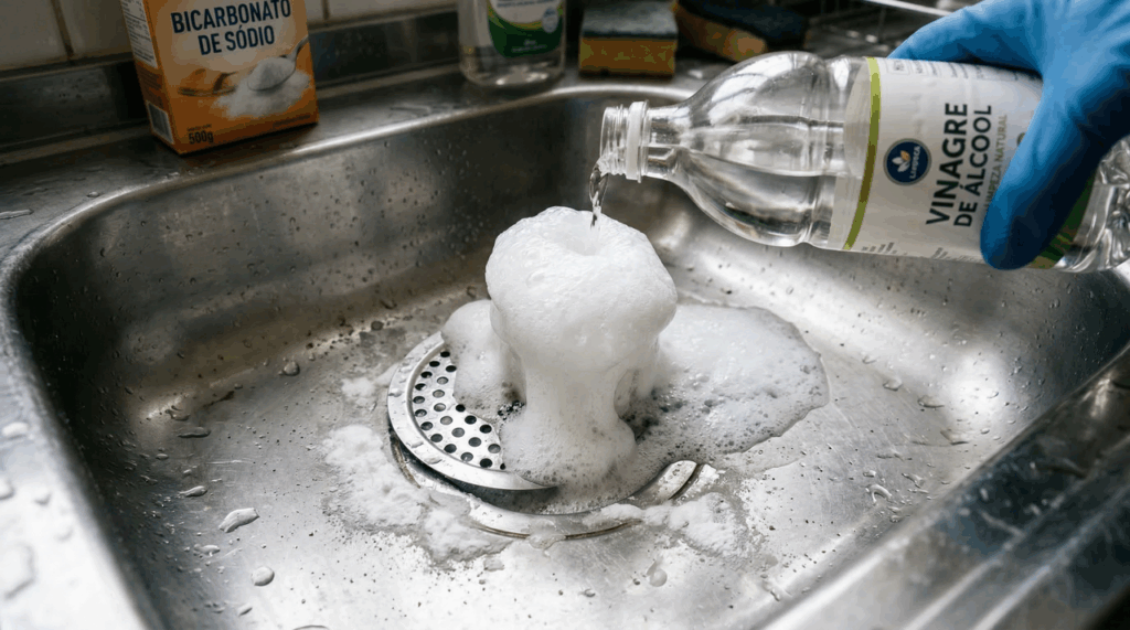 A forma mais simples de afastar baratas do ralo é jogar essa combinação natural uma vez por semana