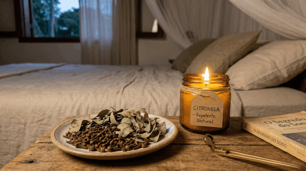 A forma mais simples de afastar mosquitos do quarto à noite é acender essa combinação natural perto da janela uma vez por noite