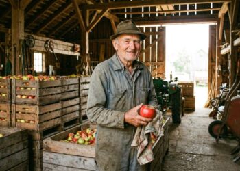 Ele tem 99 anos, perdeu a visão aos 80, mas continua trabalhando com frutas na Patagônia