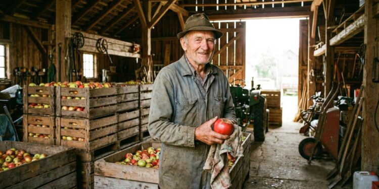 Ele tem 99 anos, perdeu a visão aos 80, mas continua trabalhando com frutas na Patagônia