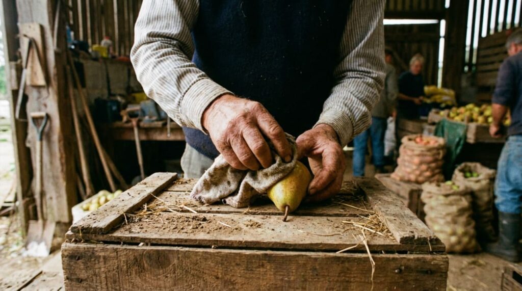 Ele tem 99 anos, perdeu a visão aos 80, mas continua trabalhando com frutas na Patagônia