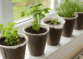 Como cultivar temperos na cozinha usando copos descartáveis sem ocupar espaço