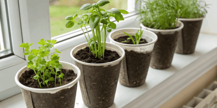 Como cultivar temperos na cozinha usando copos descartáveis sem ocupar espaço