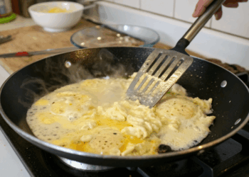 Como fazer ovo mexido não grudar na frigideira e ficar cremoso, com um truque simples de chef