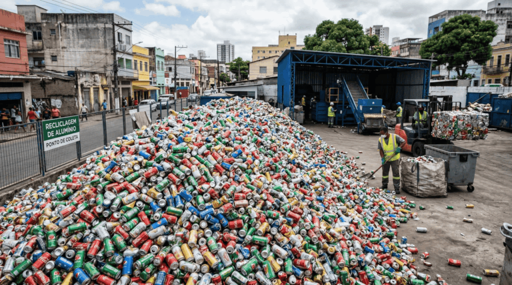 Ele reciclou 450.000 latas acumuladas ao longo de sete anos e as usou para comprar uma casa