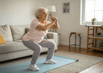 Quem passa muito tempo sentado deveria testar este exercício sem equipamentos para proteger as articulações