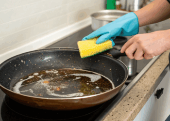 A receita caseira com 2 ingredientes que elimina manchas de gordura da sua panela