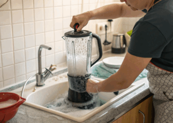 Como limpar o seu liquidificador em 30 segundos sem esforço usando água e detergente