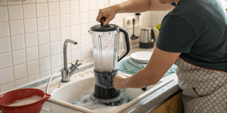 Como limpar o seu liquidificador em 30 segundos sem esforço usando água e detergente