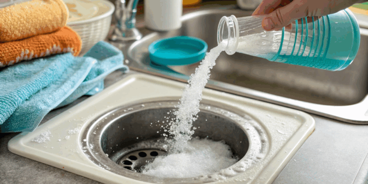 Misture detergente com sal e veja o que acontece com o seu ralo em 5 minutos