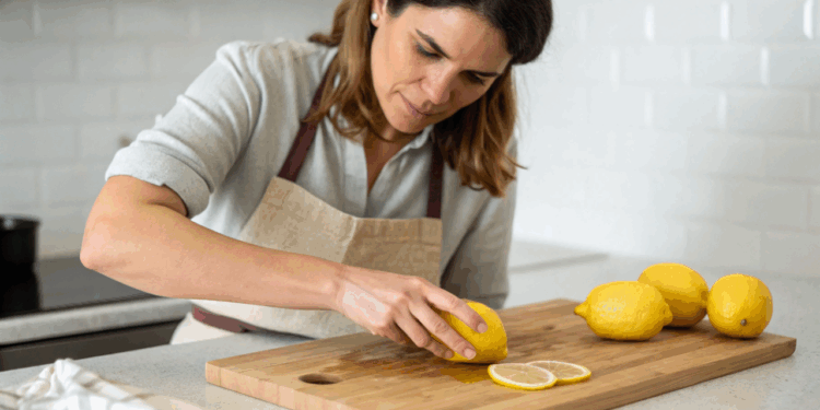 Como limpar tábua de cortar carne com um ingrediente poderoso da sua cozinha