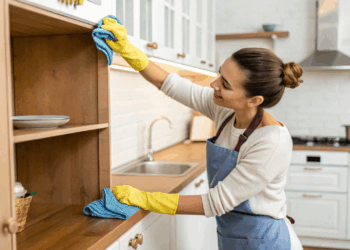 Armário engordurado na cozinha? Misturinha caseira com vinagre remove sujeira sem precisar esfregar muito